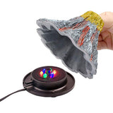 New Aquarium Volcano Ornament Light Night Kit Air Bubbler Desktop Decorations for Fish Tank Aquarium Bubbler Gift with LED Light
