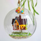 Cutebee DIY House Wooden Doll Houses Miniature Dollhouse Furniture Kit with LED Toys for Children Christmas Gift  Mini House