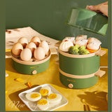 220V 2 Layers Electric Egg Steamer Automatic Multifunctional Boiler Breakfast Maker Steaming Cooking Machine Multi Cooker