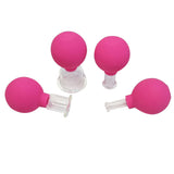 4 Pcs New Body Massage Cup Glass Cupping Device Silica Gel PVC Domestic Use Suction Ball Cupping Meridian Device