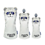 Golf Headcover For Driver Fairway Hybrid PU Leather Waterproof Tiger Golf Wood Cover Soft Durable Golf Club Covers Number Tag