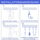 Ceiling Hook Hanging Chair Triple-Cornered Swing Spring 600KG 360 Degree Rotatable Ceiling Bracket Swing Hook