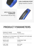 Professional Hair Trimmer LED Screen USB Rechargeable Cordless Hair Trimmer Low Noise Trimmer For Men Hair Cutting Machine