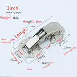 4Pcs/Lot 3-4Inch 90Degree Not Drilling Hole Cabinet Hinge Cabinet Door Soft Closing  Hydraulic Buffer Hinge Furniture Hardware