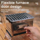 Outdoor Camping Detachable Stoves Portable Stainless Steel Furnace Multifunctional Picnic BBQ Cooking Accessory Firewood Furnace