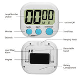 1PC Digital Kitchen Timer Magnetic Backing Stand Countdown Alarm Mini LCD Big Digits Loud Alarm For Cooking Baking Sports Games