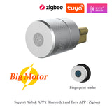 Tuya Zigbee Optional Smart Remote Control Automatic EU Cylinder Lock Airbnk M501 Big Motor Power Fingerprint Password Lock