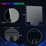 6 Sets 3D Night LED Light Lamp Bases Adjustable 16 Colors 4 Modes Acrylic Lamp Base For Restaurant Room (Square Style)