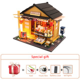 Diy Dollhouse Kit Miniature Building Wooden House Model Japanese-style Sushi Shop Kids Toys Adult Gift Big Doll House Furniture
