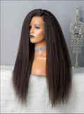 Wig black long straight hair fluffy natural synthetic fiber wig