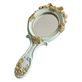 1Pc Creative Makeup Mirror with Handle Retro Style Portable Mirror for