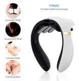 6-Zone Neck Massager With Control Remote 15 Levels Strength Kneading Vertebra Muscle Hammer TENS Electric pulse Heating Therapy