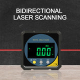 Electronic Inclinometer Rechargeable Battery 2-sides Laser Digital Level Protractor 4-sides Magnets Angle Finder with Backlight