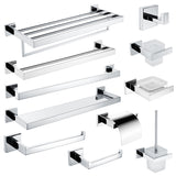 High Quality Stainless Steel Bathroom Accessories Hardware Roll Paper Holder Towel Rack Toilet Brush Holder Towel Shelf