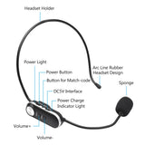 UHF Wireless Headset Microphone  with 3.5mm Audio plug &amp;6.35mm Audio Adapter for Speaker Voice Amplifier for Training Tour Guide
