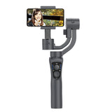 Video Shooting Hand Held Stabilizer 3-Axis Gimbal Bluetooth Connect Smart Phone Automatic Object Face Tracking Focus Zoom Button