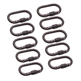 10 Pieces Oval Shape 25KN Screw Lock Carabiner Hook Rock Climbing Rappelling Rock Climbing Hiking Exploring Rappelling Rescue