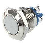 16mm Flush Mounted Momentary SPST Stainless Round Push Button Switch