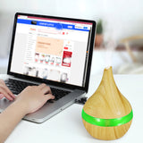 Air Humidifiers 300ML Mini USB Ultrasonic Electric Aroma Diffuser Mist Wood Grain Oil Aromatherapy 7 Color Light for Home Office