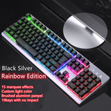 K002 Metal Gaming Keyboard Mechanical Keyboard Feel Wired USB Voice Control RGB Colourful Backlit Keyboard for PC Laptop Gamer