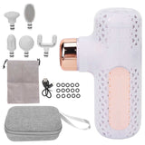 Mini Muscle Massage Gun 5 Strength Gears 5 Heads Low Noise Deep Tissue Fascia Massager for Neck Shoulder Leg Low Noise Easy Use