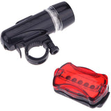 Waterproof Bike Bicycle Lights 5 LEDs Bike Bicycle Front Head Light + Safety Rear Flashlight Headlight Accessory Bicycle Lights