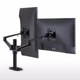 Dual Monitor Desk Mount Stand,Full Motion Monitor TV Mounting for 17-32inches 2 Screens, Aluminum 360 Rotating Monitor Holder