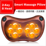 Relaxation Massage Pillow Vibrator Electric Shoulder Back Heating Kneading Therapy Pillow Shiatsu Neck Massager for Car & Home
