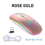 Wireless Optical Mouse 2.4G+BT3.0+BT5.2 3-mode Ergonomic Mouse Built-in 500mAh Rechargeable Battery for PC Laptop