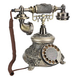 Retro Vintage Phone Desktop Home Landline Phone Old Phone European Resin Classical Rotary Dial Telephone for Home Office Hotel