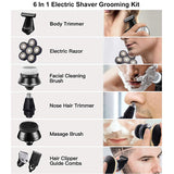 6 Blades Digital Display Rechargeable Electric Shaver  Men Hair Beard Trimmer Electric Razor Wet Dry Men Face Shaving Machine