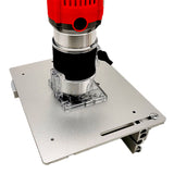 Aluminium Router Table Insert Plate w/ Miter Gauge Guide and Profile Fence Sliding Brackets for Woodworking Benches Table Saw