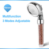 3 Mode Bath Shower Adjustable Jetting Shower Head High Pressure Saving Water Anion Filter Shower SPA Nozzle Bathroom Accessories