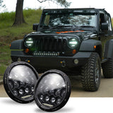 1PCS 7 Inch 300W LED Headlight Super Bright LED Light Head Lamp For Jeep Wrangler JK TJ CJ Built-In EMC For Anti-Glare