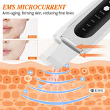 Ultrasonic Skin Cleaner Ion Pore Cleaning EMS Microcurrent Lifting Face Exfoliator Sonic Skin Scrubber Blackheads Remover Shovel
