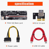 6 Pcs PCIE Adapter Card VER011 PRO Graphics Card Extension Cable Set PCI-E 1X To 16X USB 3.0 Adapter Card For BTC Mining