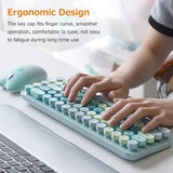 Mofii 2.4G Wireless Keyboard Mouse Combo 68 Keys Wireless Keyboard Ergonomic Mouse 3-gear Adjustable DPI