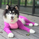 Pet Big Dog Tight Clothes Cartoon Dog Jumpsuit 4-legged Pajamas Coat Nursing Belly Weaning Clothes Bodysuit*