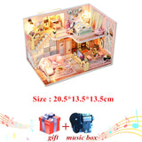 Warm And Pink DIY Doll House Wooden Doll Houses Miniature dollhouse Furniture Kit Toys For Children Christmas Gift