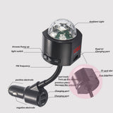 Car Charger Dual Usb Car Bluetooth Adapter Transmitter With Ambient Light 12v-24v Voice Broadcast Car Bluetooth Player