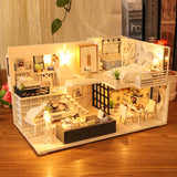 CUTEBEE DIY Dollhouse Wooden Doll Houses Miniature Doll House Furniture Kit Casa Music Led Toys for Children Birthday Gift M21