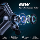 Massage Gun 16mm Deep Tissue Muscle Massager Pain Relief Body Relax Massage Gun Handheld Professional Massager for Fitness