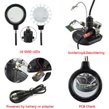 2.5X(6D)/4X(12D) 16 Smd Leds Magnifier Soldering Helping Hand Desktop Magnifying Glass Welding Repair Auxiliary Tool
