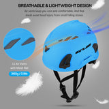 Climbing Helmet Cycling Safety Helmet w/ Headlamp Earmuff Taillight Attachment Points for Hiking Climbing Caving Bicycle Helmet