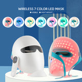 7 Colors Light LED Facial Mask with Remote Control Skin Rejuvenation LED Mask Phototherapy Face Care Beauty Anti Acne Whitening