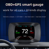 2021new P13 HUD Head-Up Display Car-Styling Overspeed Warning Windshield Projector Alarm System Universal Auto