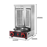 Shawarma Grill Two Infrared Burners Gas Electric 2 in1 Automatic Rotating Doner Kebab Machine Stainless Steel BBQ Grill