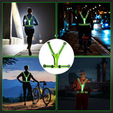 LED Reflective Vest USB Rechargeable LED Light Up Vest High Visibility Adjustable Running Vest Safety Night Running Gear 2023