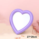 Heart-shaped Glass Mirror Beauty Makeup Tool Rotatable Standing Table Compact Mirror Dressing Table Home Bedroom Makeup Mirror