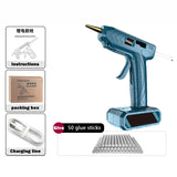 5400MAh DIY Cordless Hot Melt Glue Gun With 20/50/100pc Glue Sticks Copper Nozzle Rechargeable Hot Glue Gun Craft Repair Tool